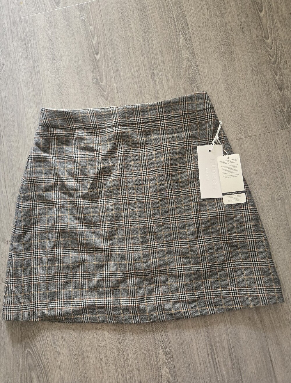 Hudson Wool Blend Plaid Mini Skirt